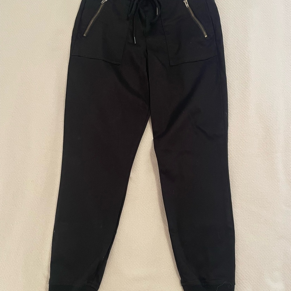 Level 99 Women's Black Joggers with Zipper Accents